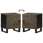 vidaXL Nočné stolíky 2 ks, čierne 40x33x46 cm, mangový masív – Obrázok 7