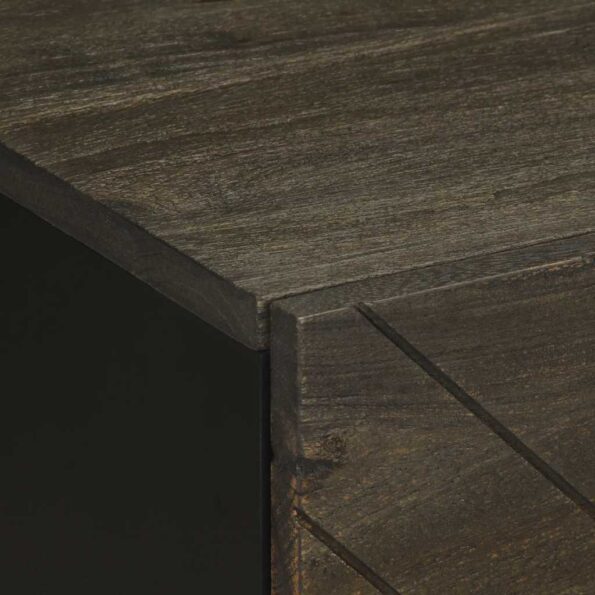 vidaXL Nočné stolíky 2 ks, čierne 40x33x46 cm, mangový masív – Obrázok 8