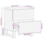 vidaXL Nočné stolíky 2 ks, čierne 40x33x46 cm, mangový masív – Obrázok 12