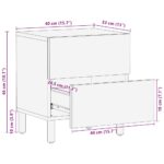 vidaXL Nočná skrinka Hnedá 40x33x46 cm Masívne drevo Mango – Obrázok 11