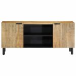 VidaXL TV skrinka Hnedá 105x33x46 cm Masívne drevo Mango – Obrázok 2