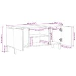 VidaXL TV skrinka Hnedá 105x33x46 cm Masívne drevo Mango – Obrázok 12