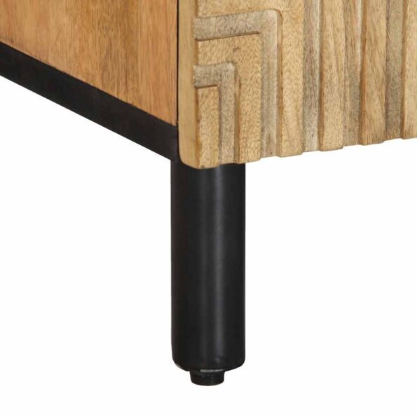 VidaXL TV skrinka Hnedá 105x33x46 cm Masívne drevo Mango – Obrázok 9