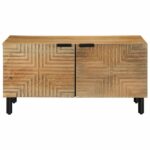 vidaXL Konferenčný stolík Hnedý 80x50x40 cm Masívne drevo Mango – Obrázok 2