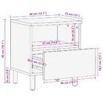 vidaXL Nočná skrinka Hnedá 40x33x46 cm Masívne drevo Mango – Obrázok 11