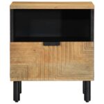 vidaXL Nočná skrinka Hnedá 40x33x46 cm Masívne drevo Mango – Obrázok 3