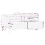 VidaXL Konferenčný stolík Hnedý 80x54x40 cm Masívne drevo Mango – Obrázok 11