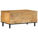 VidaXL Konferenčný stolík Hnedý 80x54x40 cm Masívne drevo Mango – Obrázok 5