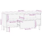 VidaXL TV skrinka Hnedá 100x33x46 cm Masívne drevo Mango – Obrázok 11