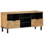 VidaXL TV skrinka Hnedá 100x33x46 cm Masívne drevo Mango