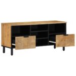 VidaXL TV skrinka Hnedá 100x33x46 cm Masívne drevo Mango – Obrázok 2