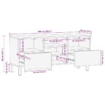 VidaXL TV skrinka Hnedá 100x33x46 cm Masívne drevo Mango – Obrázok 11