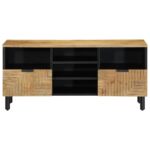 VidaXL TV skrinka Hnedá 100x33x46 cm Masívne drevo Mango – Obrázok 3