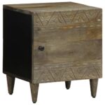 vidaXL Nočné skrinky 2 ks Svetlosivá 40x33x46 cm Masívne drevo Mango – Obrázok 2