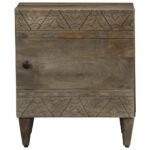 vidaXL Nočné skrinky 2 ks Svetlosivá 40x33x46 cm Masívne drevo Mango – Obrázok 4