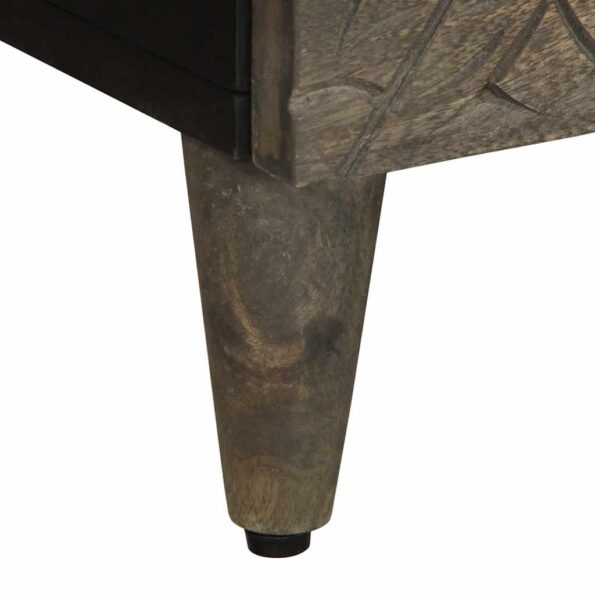 vidaXL Nočná skrinka Svetlosivá 40x33x46 cm Masívne drevo Mango – Obrázok 8