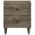 vidaXL Nočné skrinky 2 ks Svetlosivá 40x33x46 cm Masívne drevo Mango – Obrázok 4