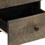 vidaXL Nočné skrinky 2 ks Svetlosivá 40x33x46 cm Masívne drevo Mango – Obrázok 8