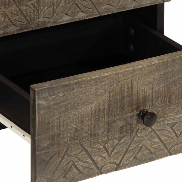 vidaXL Nočné skrinky 2 ks Svetlosivá 40x33x46 cm Masívne drevo Mango – Obrázok 8