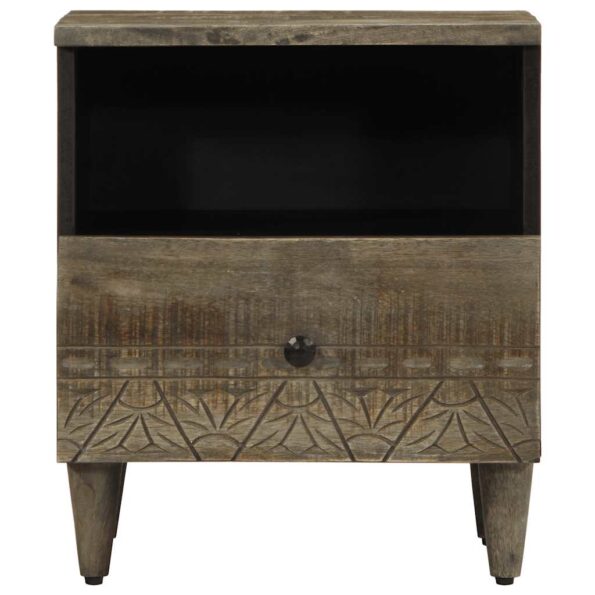 vidaXL Nočná skrinka Svetlosivá 40x33x46 cm Masívne drevo Mango – Obrázok 2