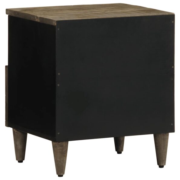 vidaXL Nočná skrinka Svetlosivá 40x33x46 cm Masívne drevo Mango – Obrázok 5