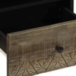 vidaXL Nočná skrinka Svetlosivá 40x33x46 cm Masívne drevo Mango – Obrázok 7