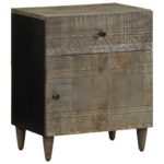 vidaXL Nočná skrinka Svetlosivá 50x33x60 cm Masívne drevo Mango