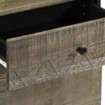 vidaXL Nočná skrinka Svetlosivá 50x33x60 cm Masívne drevo Mango – Obrázok 7