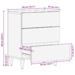 vidaXL Nočná skrinka Svetlosivá 50x33x60 cm Masívne drevo Mango – Obrázok 11