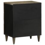 vidaXL Nočná skrinka Svetlosivá 50x33x60 cm Masívne drevo Mango – Obrázok 5