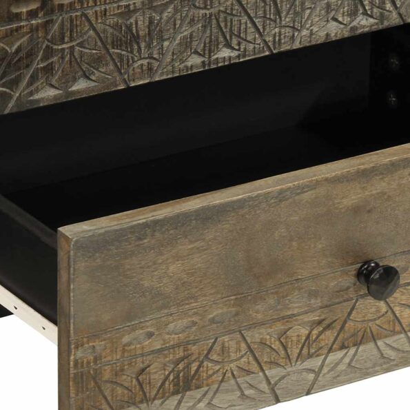 vidaXL Nočná skrinka Svetlosivá 50x33x60 cm Masívne drevo Mango – Obrázok 7