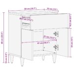 vidaXL Nočná skrinka Svetlosivá 50x33x60 cm Masívne drevo Mango – Obrázok 11
