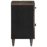 vidaXL Nočná skrinka Svetlosivá 50x33x60 cm Masívne drevo Mango – Obrázok 4