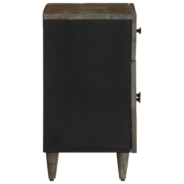 vidaXL Nočná skrinka Svetlosivá 50x33x60 cm Masívne drevo Mango – Obrázok 4