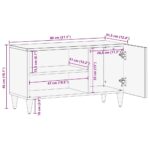 vidaXL TV skrinka Svetlosivá 80x31,5x46 cm Masívne drevo Mango – Obrázok 12