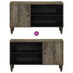 vidaXL TV skrinka Svetlosivá 80x31,5x46 cm Masívne drevo Mango – Obrázok 6