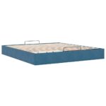 vidaXL Osmanský rám postele bez matraca Tmavomodrá 160x200 cm Zamat – Obrázok 7