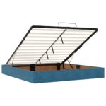 vidaXL Osmanský rám postele bez matraca Tmavomodrá 160x200 cm Zamat – Obrázok 8