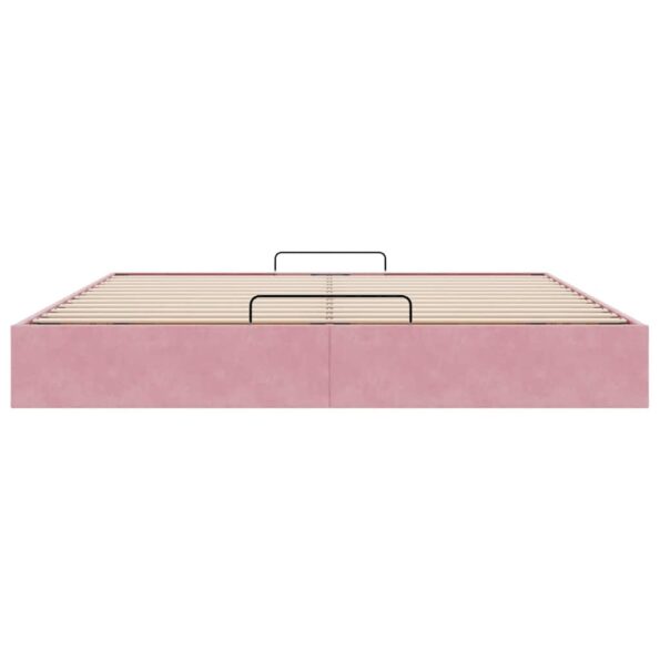 vidaXL Osmanský rám postele Bez matraca Ružová 180x200 cm Zamat – Obrázok 5