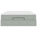 vidaXL Osmanská posteľ s matracom Svetlosivá 140x200cm Zamat – Obrázok 5