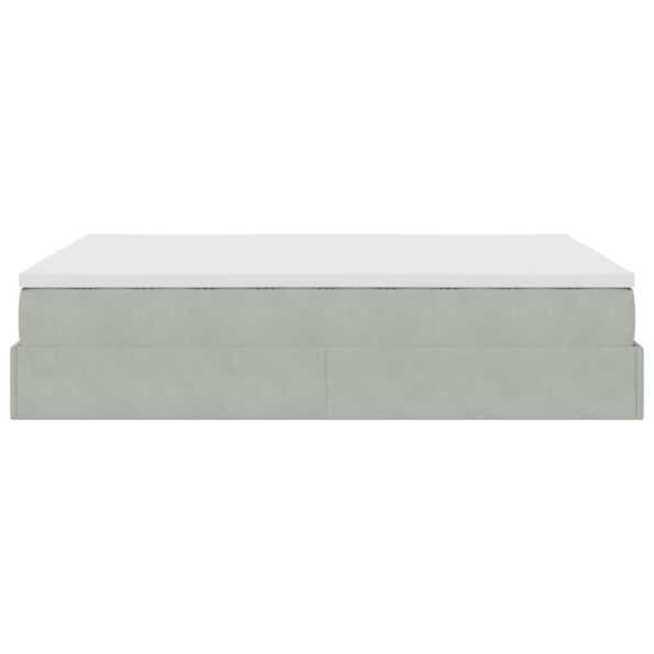 vidaXL Osmanská posteľ s matracom Svetlosivá 140x200cm Zamat – Obrázok 7