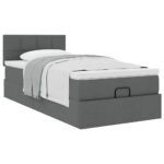 vidaXL Osmanský rám postele s matracom tmavosivá 90x200 cm látka – Obrázok 4