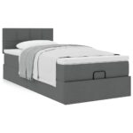 vidaXL Osmanský rám postele s matracom tmavosivá 90x200 cm látka