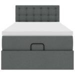 vidaXL Osmanský rám postele s matracom tmavosivá 90x200 cm látka – Obrázok 5