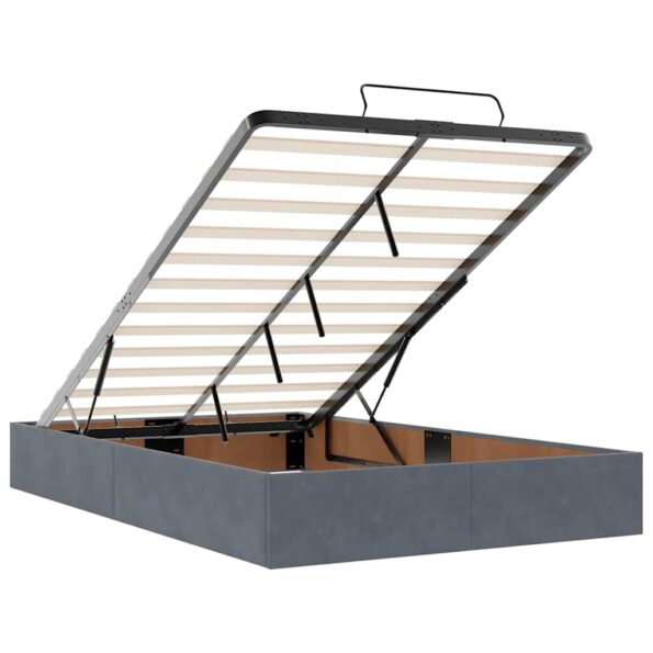 vidaXL Osmanská posteľ s matracom Tmavosivá 120x200 cm Zamat – Obrázok 10