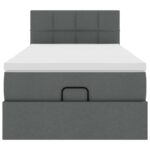 vidaXL Osmanská posteľ s matracom tmavosivá 90x200 cm látka – Obrázok 6