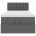 vidaXL Osmanská posteľ s matracom tmavosivá 90x200 cm látka – Obrázok 6