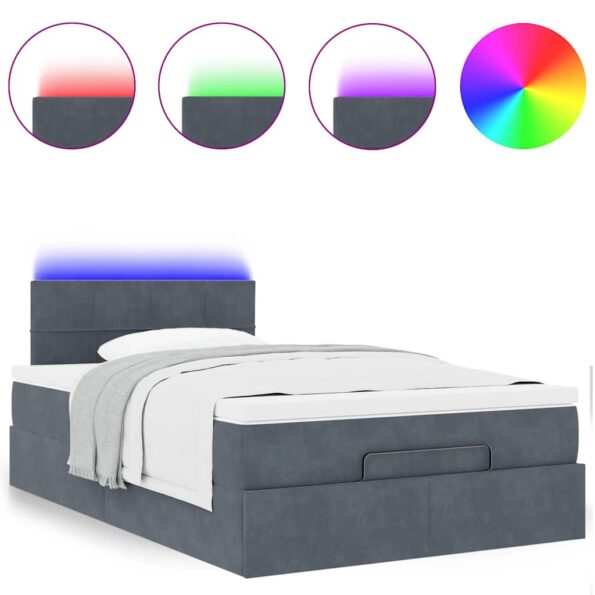 VXL8721158474025_a_en_hd_1.jpg vidaXL osmanská posteľ s matracom a LED diódami tmavosivá zamat – Obrázok 2