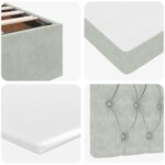 VidaXL Osmanská posteľ s matracom a LED svetlosivá 140x200cm zamat – Obrázok 12