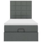 vidaXL Osmanský rám postele s matracom tmavosivá 90x200 cm látka – Obrázok 5